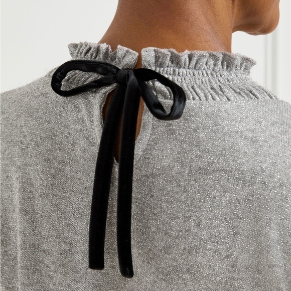 Talbots sweater. Grey/Silver with Velvet Bow Tie 
Size XL - Picture 9 of 14